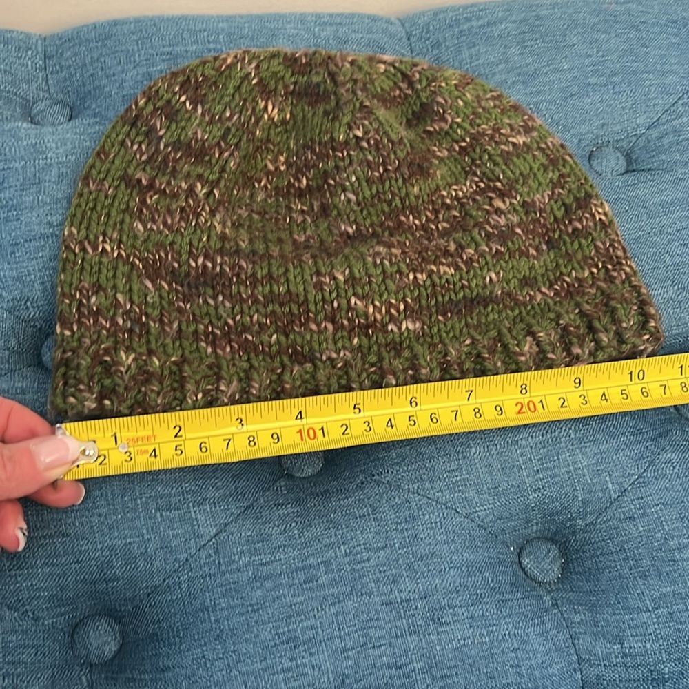 Green, Brown, Cream Knitter Hat-See Photos - Picture 3 of 5